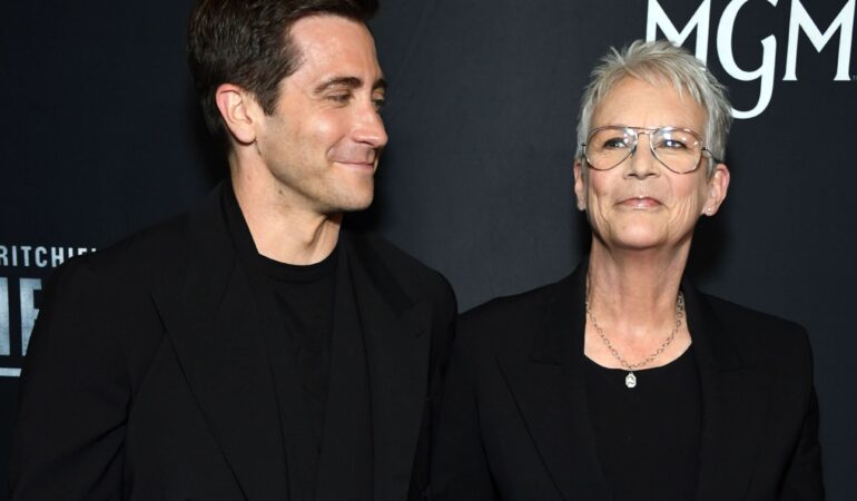 Jamie Lee Curtis and Jake Gyllenhaal attend the premiere of 'The Covenant'